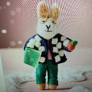BUSY BUNNY WOOL FELT ORNAMENT TEACHER